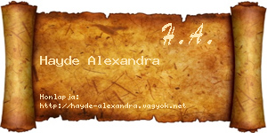 Hayde Alexandra névjegykártya